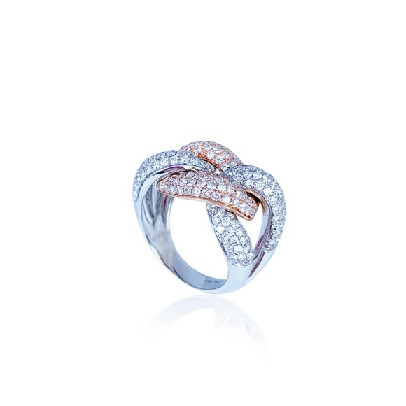 True Two-Tone White and Rose Gold 18K Intertwined - Picture 4 of 4